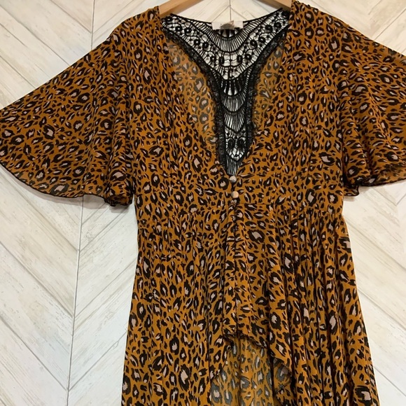 L.I.F.E Leopard Duster Women’s Kimono Animal Print Sz Small - Picture 3 of 8